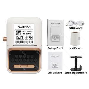 58mm Mini Label Maker Portable Thermal Printer Bluetooth Inkless Barcode Sticker Printing 2inch Labeller on Android iOS Home Officee use Similar Niimbot B21 B1