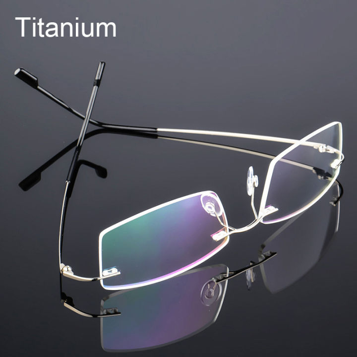 Rimless Titanium Glasses Frame Super Lightweighted Flexible Titanium ...