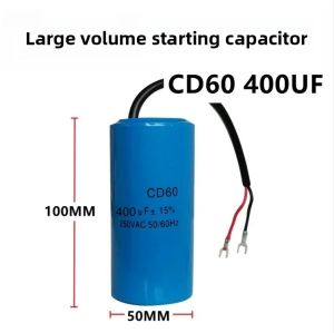 Kirilgu CD60 Capacitor CD60 Run Capacitor with Wire 250V AC 200uF 50/60Hz for Motor Air Compressor 150uF-400uF CD60 Run Capacitor 8K3Q7