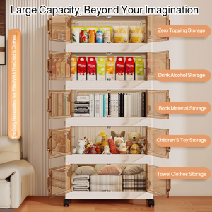 Home Folding Multilevel Storage Cabinet Free installation folding storage cabinet Multilevel storage cabinet for snacks and toys
