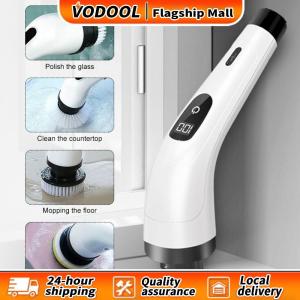 【Clearance Sale】 Cordless Cleaning Brush 7 Replaceable Brush Heads Rotary Floor Brushes with Extendable Handle Shower Scrubber for Bathroom Bathtub Tile Floor