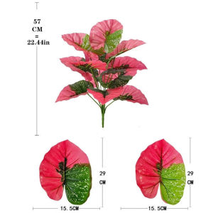 Artificial Leaf Plant Silk Leaves Uv Resistant Fade Resistant Low Care Indoor Outdoor Home Party Decor