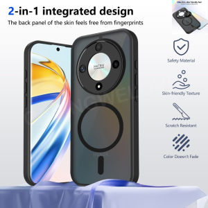 เคสโทรศัพท์สำหรับ Honor X9d 5G 4G แม่เหล็กใสชัดด้านสีดำเคสใส่โทรศัพท์ป้องกันฝาหลังกันกระแทก