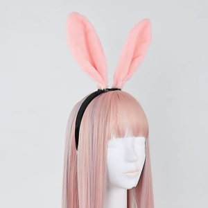 Plush Bunny Ear Shape Hair Hoop Woman Teenagers Makeup Headband for Easter Halloween Carnivals Cosplay Hair Accessories