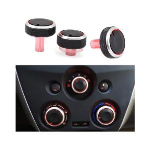 Aluminum Alloy 3Pcs Heat Control Knob Car Air Conditioning Knob for Nissan New Sunny March