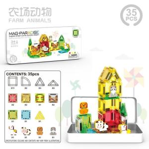 [SG Seller]Kids Military Theme Mini Magnetic Tiles Building Blocks Portable Travel Storage Tin  Educational STEM Toy