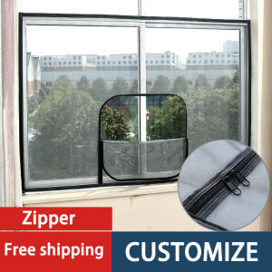 Mosquito nets for windows Self-adhesive zipper Easy Mosquito screens DIY Magic stickers simpleDoor and window screen Custom