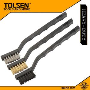 Tolsen 3pcs Wire Brushes Set NylonSteelStainless (180mm) 32059