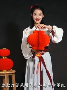 LL Traditional Celestial Lanterns Authentic Red Suspended Luminous Paper Lanterns Festive Cultural Dekorasi Kertas Cina 灯具