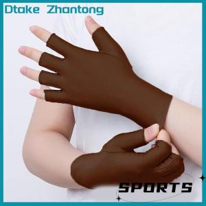 Dtake Mùa hè băng lụa nửa ngón tay Găng tay phụ nữ thoáng khí mỏng ngón tay Găng tay ngoài trời cưỡi lái xe găng tay Kem chống nắng găng tay