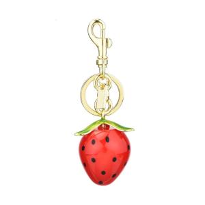 Stylish Strawberry Key Holder Portable and Eye Catching Accessory Fashion Backpack Ornament Suitable for Daily Use