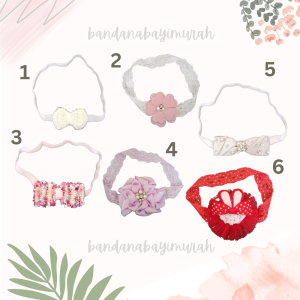 [PAKET HEMAT] [PAKET BUNDLING]MURAH Bandana Bayi Perempuan Premium / Headband / Karet Rambut / Bando Bayi/Baby Headband/ Headwrap/Bandana PHT11