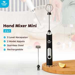 PROMO One Two Cups Mixer Mini Elektrik 2in1 Pengocok Telur Minuman Elektrik Otomatis Stainless