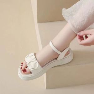 Free Shipping New Summer Sandals For Women Versatile And Easy To Match With Dresses Featuring A Flat Sole And A Single-Strap Roman Style