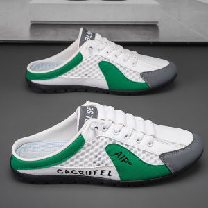 Men Slip-on Mules Korean Slippers Lightweight Breathable Non-slip Slippers Rubber Walking Shoes Summer Mens Casual Shoes