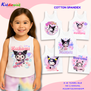 White Sando for Kids Girls Ages 0-10 Yrs Cotton Spandex Cute Tank Top Shirt Kids Sleeveless
