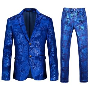 GUKENRO 2PCS Male Suit Set Plus Size Stage Debut Gown 18 Dress Outfit Banquet Wedding Dinner Blazer For Men