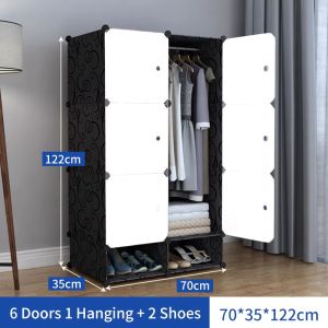 SaveMall Lemari Pakaian Plastik Rak Baju Lemari Plastik Gantung Cloth Cabinet DIY Wardrobe Lemari Plastik Lemari Poratable Anak Rak Baju Dan Gantungan 6/8/10/12/14 Pintu