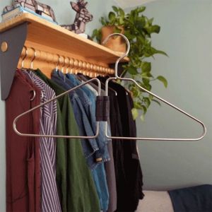 GEMMA Portable Foldable Metal Hangers Stainless steel Non-Slip Collapsible Clothes Space Savers Organizer Storage Adjustable Space Saving Hangers For Closet