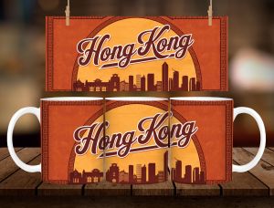 * 1 PC MUG WITH BOX * HONG KONG VINTAGE MUG DESIGN 11oz with BOX SOUVINER MUG