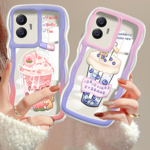 (Lokal Ready) Xinyu Casing hp Realme C53 C51 C55 C33 C35 C31 C30 C30s C21Y C25Y Realme C11 2021 C20 C15 C25 C17 C12 C3 Realme 10 9i 8i 7 Pro Realme 5 Pro 5i 5S 6i Narzo 50A Prime Teh Susu Manis Casing Frame Wavy Lembut Soft Case