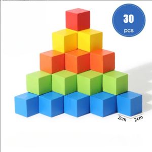 50 PCS Rainbow Colour Square Cubes Building Block 50pcs Early Learning Toys Montessori Kids Toys 积木