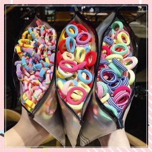 100pcs/Set Candy Hair Rope Korean Colorful Hair Tie Kids Hair Accessories