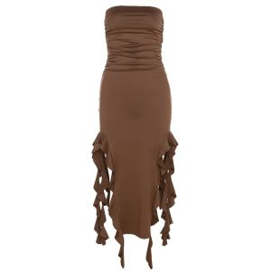 IELGY One shoulder jellyfish lace dress for women