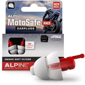 ป้องกันการได้ยิน ALPINE MotoSafe Tour ปลั๊กหูแบบใช้ซ้ำได้ – ปลั๊กหูสำหรับมอเตอร์ไซค์ – ลดเสียงรบกวนและป้องกันหู – ปลั๊กหูสำหรับมอเตอร์ไซค์สำหรับการเดินทางและทางหลวง – ปลั๊กหูแบบใช้ซ้ำได้ที่ไม่ก่อให้เกิดอาการแพ้