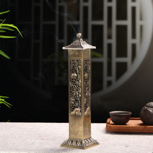 Retro Column Vertical Incense Burner Hollow Bamboo Sandalwood Censer 21cm Incense Stick Holder Fragrance Ornaments Home Decor2026