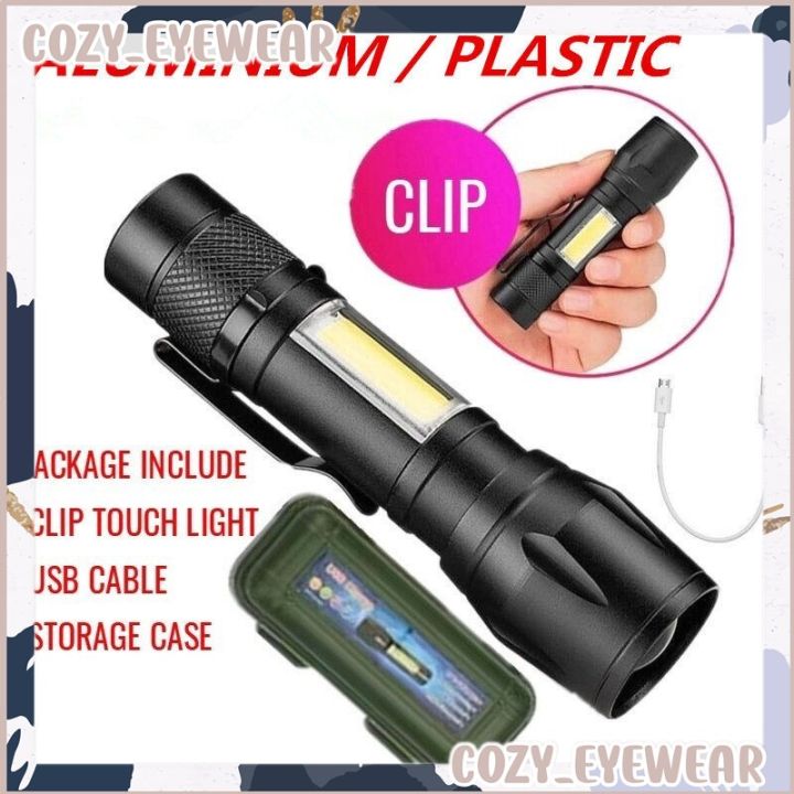 CLIP 3 Mode Rechargeable Waterproof LED Torch Light WITH XPE COB