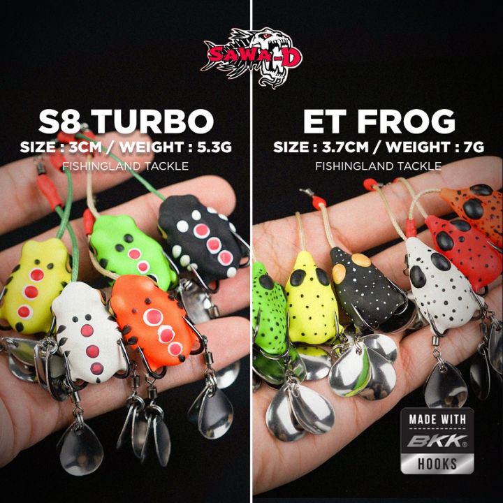 Sawa-D S8 Turbo & ET Soft Frog, 4cm / 7g, 4 Blade, Thailand Soft Rubber  Frog