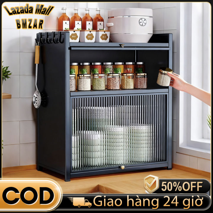 Tủ đựng gia vị, Tủ lưu trữ nhà bếp đa năng chống bụi 360° bằng thép ...