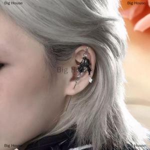 [COD] Big House 1ชิ้นต่างหูห้อยรูปนกสีดำแบบกอธิคต่างหูรูปดอกกุหลาบสีดำไม่เรียบหรูต่างหูเม็ดกลมแบบห้อยประดับอัญมณีแนวฮาโลวีนของผู้หญิง