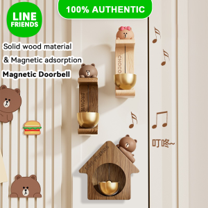 100% Authentic Line Friends Decor Artifacts Decorative Accessories Doorbell Interior Bell Door Decoration Wind Chime with Magnetic Clasp Copper Bell Christmas Gift Birthday Gift LFB384