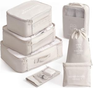 7 In 1 Travel Organizer Thickened Zip Lock Pouch Travel Luggage Bag Organizer Storage.