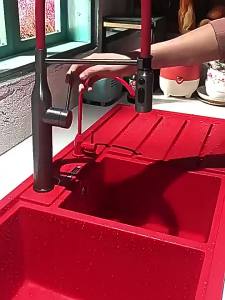 LDIES Grey Kitchen Faucet Pull Down Hot and Cold Rotation 304SUS Kitchen Sink Mixer Lead Free  Suction Sink Mixer 4B2Z9