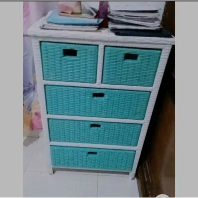 Terlaris COD Lemari Rotan plastik Meja TV Laci Susun 5 atas buffet serbaguna Bebas pilih warna