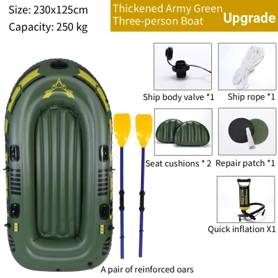 Viocky Rubber boat - thick and durable inflatable boat 2/3/4 peoples kayak extra thick air cushion boat assault boat