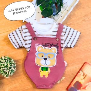 Overall Anak Bayi Laki-laki / Bodysuit Anak Bayi Laki-Laki Motif Dream Cow Dan Hey You Bear Estimasi Usia 0-6 Bulan