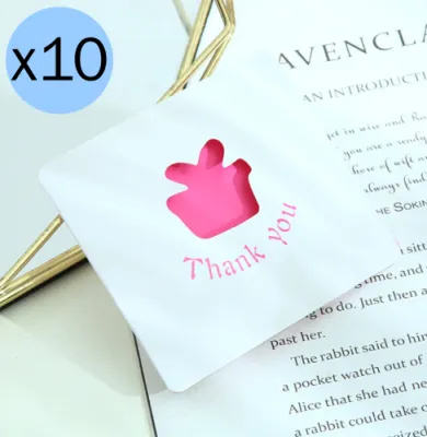 [Bundle of 10] Thank You gift card small gift tag card unique Thank you message card
