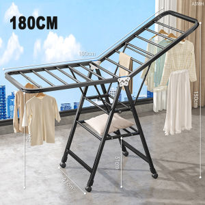 Foldable Clothes Drying Rack with Wheels Clothes Hanger Stainless Steel Clothesrack Hanger Stand