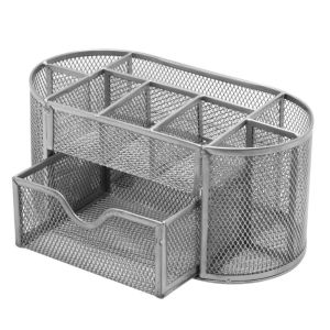 MAOMEI STUDIO Black Nine Storage Pen Holder Iron Metal Mesh Pencil Holder Creative Large Capacity Stationery Organizer for Office