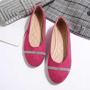 Free Shipping Plus-Size WomenS Shoes 2026 New Style Korean-Style Versatile Slip-On Loafers Soft-Soled Non-Slip Flat Shoes