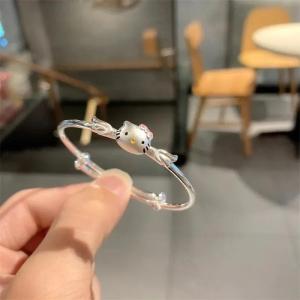 ZEEMIN Halloween Christmas Sanrio Hello Kitty Bracelet Jewelry Cute Cartoon Anime KT Cat Fashion Ladies Bracelet Girlfriend Valentines Day Gifts