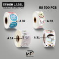 Stiker label kemasan | 500 PCS (1 Roll) Stiker Label Thank You For Your Order | Stiker Label Kemasan | Sticker Thank You | Stiker Label Makanan | Stiker Kemasan 2,5 cm 1 Roll. 