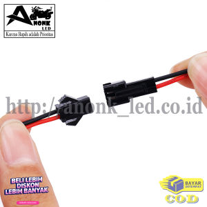 SEPASANG Kabel Soket DC 2 pin Konektor | Connector Female & Male 10 cm | Soket kabel SM 2pin
