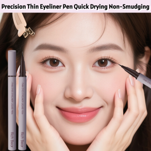 Precision Thin Eyeliner Pen Quick Drying Non-Smudging 24H Wear Natural Defining Eye Makeup Pencil Ultra Fine Eyeliner Waterproof Eyeliner Smudge-Proof Eyeliner