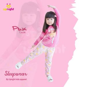SETELAN PANJANG UPRIGHT PAJAMAS ANAK CEWEK COWOK 2-10TH BAHAN COTTON COMBED 24S BAJU TIDUR LUCU DZ-110