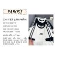 Áo thun babytee áo thun dáng ôm cổ tròn áo phông ngắn tay cổ viền phối màu đen trắng PANOSI - A39. 
